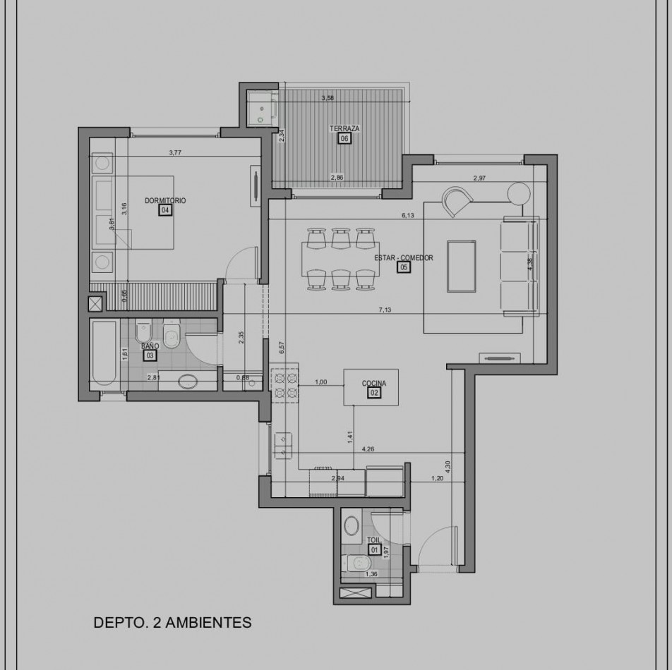VENTA DPTO. 2 AMB. EDIF. MONIQUE TERRAZAS. Z/ PASEO ALDREY