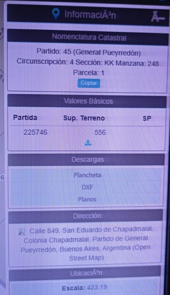 Venta LOTE . Z/ San Eduardo de CHapadlmalal