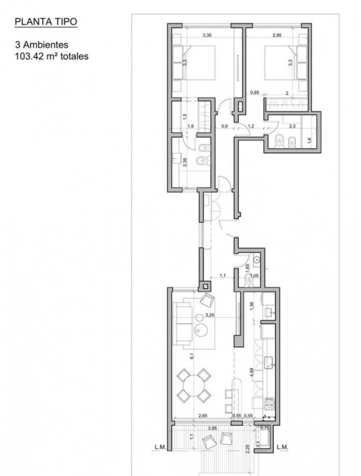 DEPARTAMENTOS EN POZO 2 Y 3 AMBIENTES ZONA GUEMES 